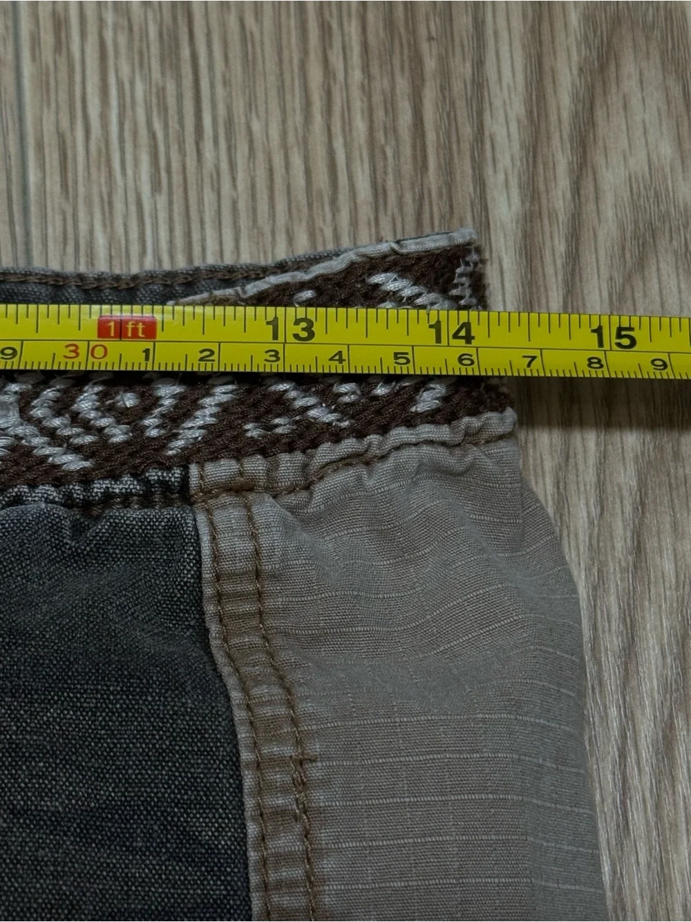 Free People Taupe Cargo Pants with Dark Brown Accent Trim